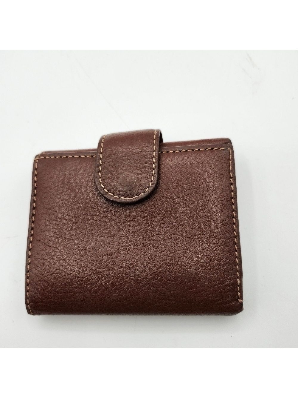 Brown Leather Tri Fold Wallet Unisex